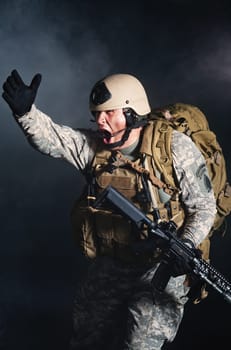SWAT Team Officer on white isolated background