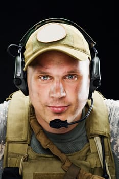 SWAT Team Officer on white isolated background