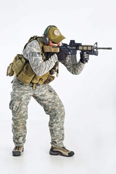 SWAT Team Officer on white isolated background