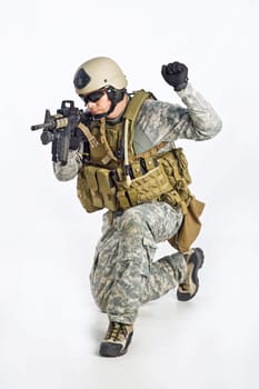 SWAT Team Officer on white isolated background