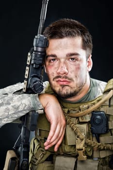 SWAT Team Officer on white isolated background