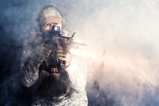 SWAT Team Officer on white isolated background
