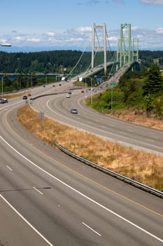The Tacoma Narrows Bridge carried drivers form the mainland to Gig Harbor and the Olympic Peninsula.