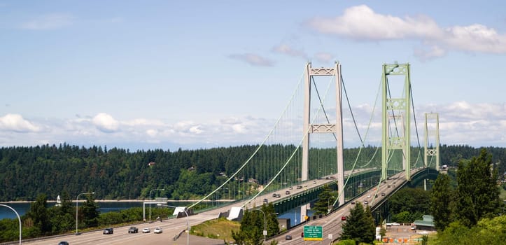 The Tacoma Narrows Bridge carried drivers form the mainland to Gig Harbor and the Olympic Peninsula.