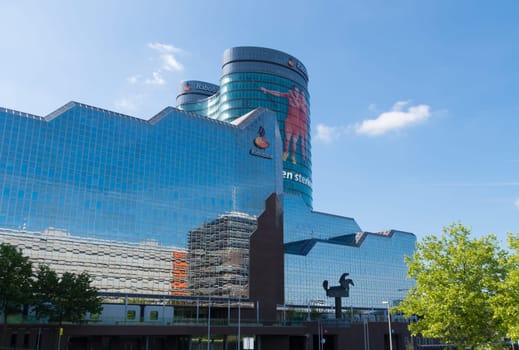 rabobank headquarters building in utrecht, netherlands. Rabobank is a Dutch bank, consisting of 136 (2013) independent cooperatives with all its own banking license from the Dutch Central Bank