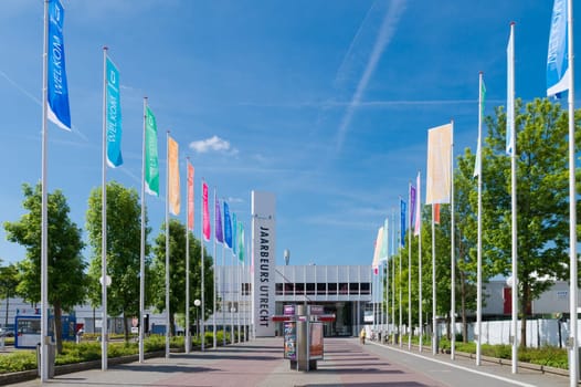 exterior of the fair trade building in utrecht, netherlands. The Fair receives about 2.5 million visitors with an area of ​​100,000 square meters