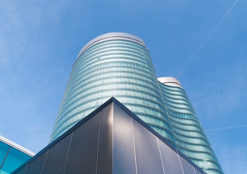 modern rabobank headquarters building in utrecht, netherlands. Rabobank is a Dutch bank, consisting of 136 (2013) independent cooperatives with all its own banking license from the Dutch Central Bank