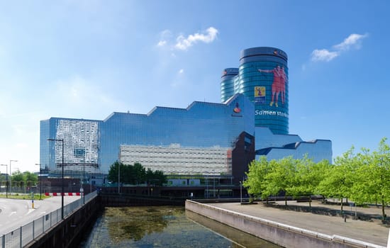 rabobank headquarters building in utrecht, netherlands. Rabobank is a Dutch bank, consisting of 136 (2013) independent cooperatives which all have its own banking licence of the Dutch Central Bank