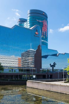 rabobank headquarters building in utrecht, netherlands. Rabobank is a Dutch bank, consisting of 136 (2013) independent cooperatives which all have its own banking licence of the Dutch Central Bank