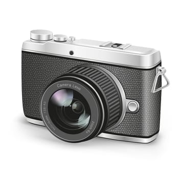 The amateur photographer camera on the white background