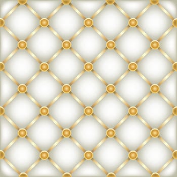 The white leather furniture dark mesh texture with golden ribbons