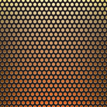 The metal grid mesh grill background with holes and fire