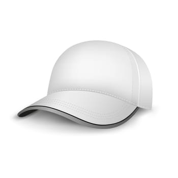 The white mesh empty template cap on the white background
