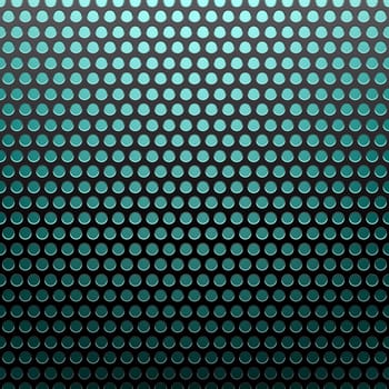 The metal blue, azure mesh background with holes