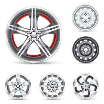 The rims set collection on the white background