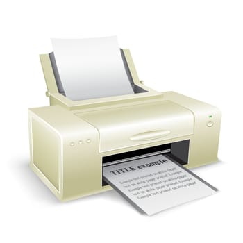 The white printer on the white background