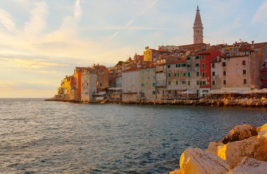 View of Rovinj little city in Istria, Croatia