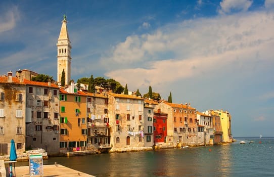 View of Rovinj little city in Istria, Croatia