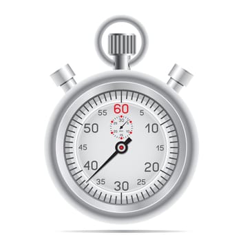 The retro stopwatch on the white background