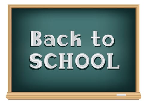 The school blackboard and chalk written message back to school