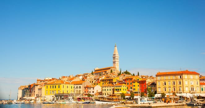 View of Rovinj little city in Istria, Croatia