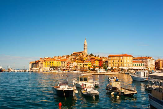 View of Rovinj little city in Istria, Croatia
