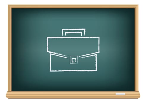 The school blackboard and chalk written suitcase