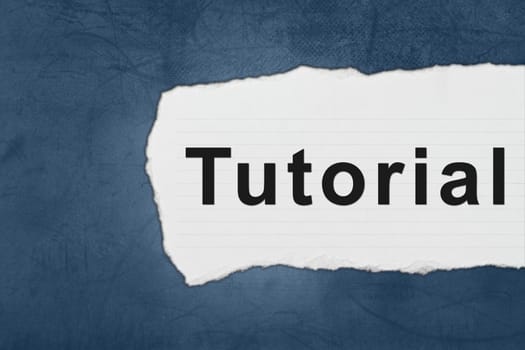 tutorial with white paper tears on blue texture