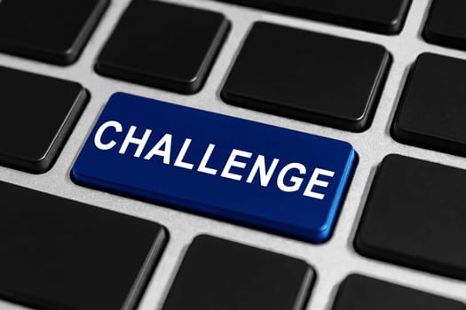 challenge blue button on keyboard, business concept