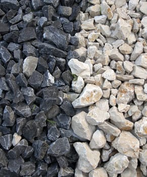 Close up on black and white rocks