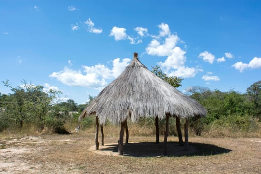 typical African house with a thatched roof