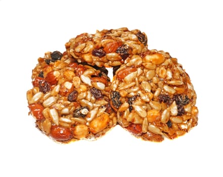 Kozinaki (national Georgian sweetness - nuts in honey) is isolated