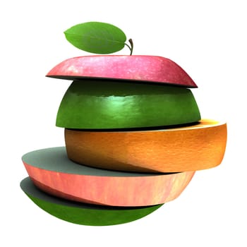 various type of fruit slices stacked for adv or others purpose use