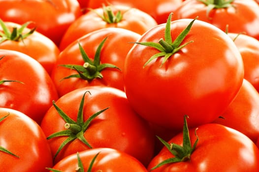 Fresh organic tomatoes on street stall