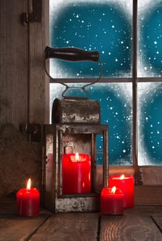 Traditional christmas decoration in red
