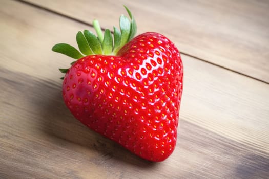 heart shaped strawberry fruits. AI Generated
