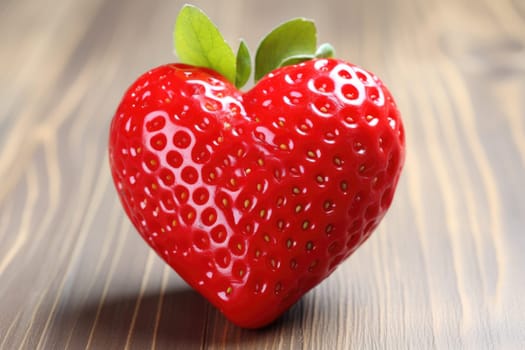 heart shaped strawberry fruits. AI Generated