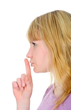 young woman asks for peace