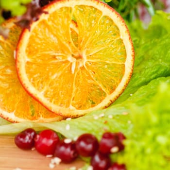 This is a close-up of vegetables and fruits