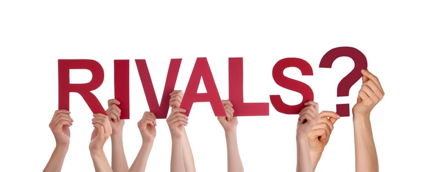 Many People Holding the Words Rivals, Isolated