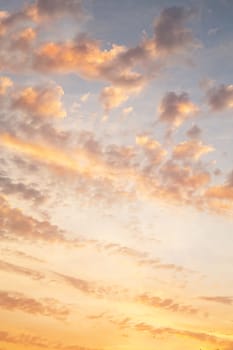 Yellow and orange sky when the sun is rising up. Background or texture for dreaming concepts.