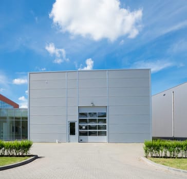 modern industrial unit with roller doors