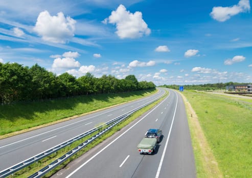 highway with home going travelers