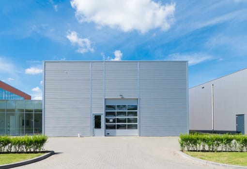 modern industrial unit with roller doors