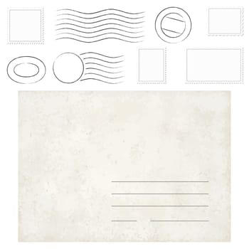 vector of old vintage envelope,stamps and postmarks