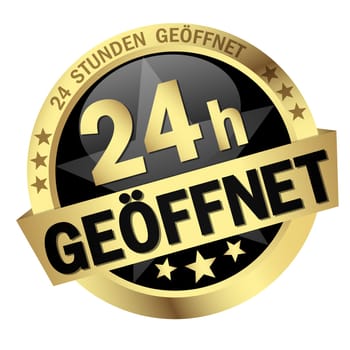 vector of button - open 24 hours