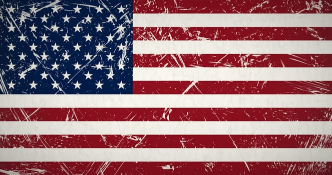 vector of retro grunge flag of the united states