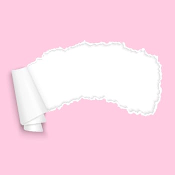 vector of ripped open paper colored pink