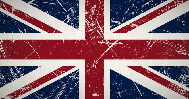 vector of retro grunge flag of the united kingdom