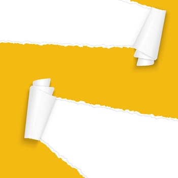 vector of ripped open paper colored orange